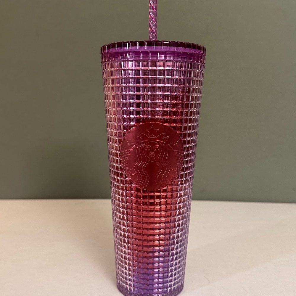 Starbucks Pink to Purple Studded Ombre Tumbler with Straw